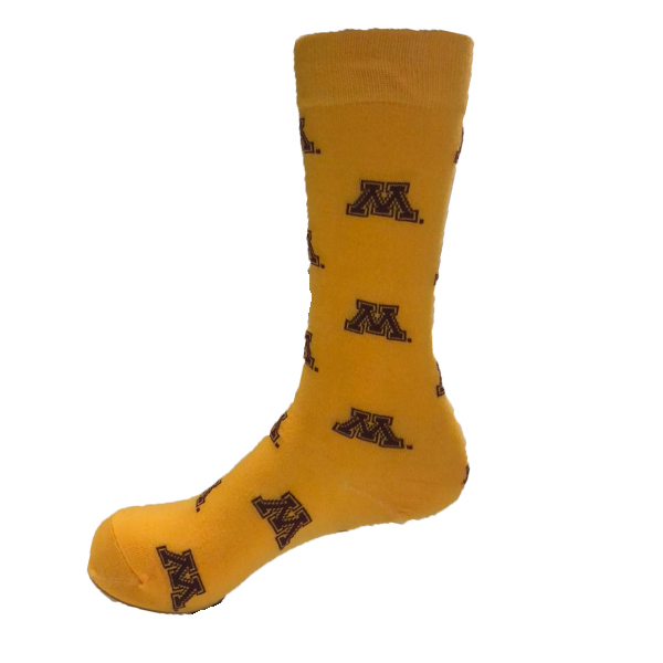 Maroon and Gold Repeating M Sock | University of Minnesota Bookstores
